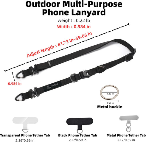EAWEAW Heavy Duty Phone Lanyard Crossbody, Thick Adjustable Strap for iPhone & Android, Hands-Free Neck Strap