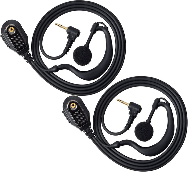 HYS Radio Earpiece Soft Rubber G Shape Earhook Tactical Headset (Pack of 2) for Motorola Walkie Talkie T200TP T260 T100