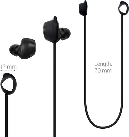 kwmobile Straps Compatible with Samsung Galaxy Buds/Buds Plus - 2X Silicone Holder for Wireless Earphones in Black/Red