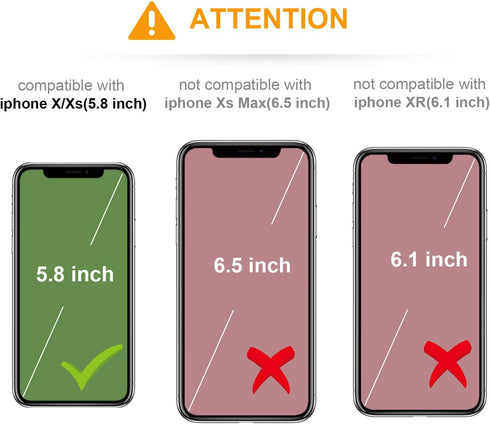 KIHUWEY Premium Leather Wallet Case for iPhone X/Xs, Credit Card Holder, Durable Shockproof Kickstand Cover