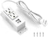 Kungfuking Power Strip with USB, Wall Mountable Surge Protector, 2 AC Outlets & 2 USB Ports, 6.56 FT White