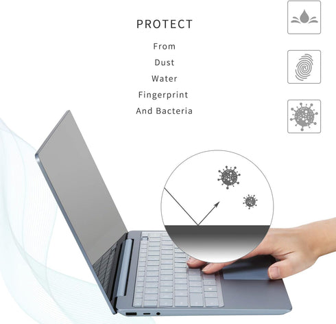 Keyboard Cover for 2023 Microsoft Surface Laptop Go 3/2, Premium Ultra Thin High Transparency Protector Skin 12.4"
