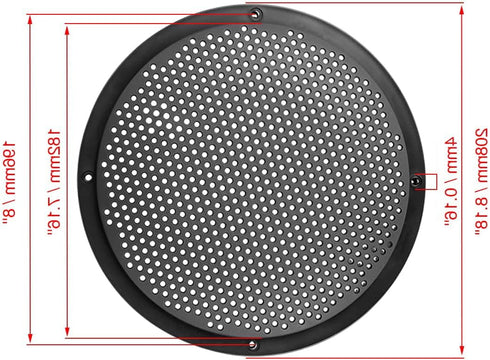 Unifizz 4pcs 8'' Plastic Audio Speaker Cover Mesh Subwoofer Grill Horn Guard Decorative Circle Grille Protector Black for Auto Car