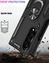 IKAZZ Galaxy Z Fold 3 Case, Military Grade Shockproof Heavy Duty Phone Cover with Magnetic Kickstand (Black)