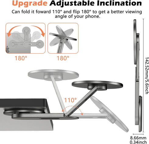 ALAFLY 360 17 Max/16/15/14/13/12 Magnetic Phone Holder for Laptop, Adjustable MacBook Monitor Side Mount for iPhone Pro