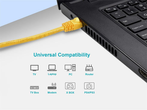 Monoprice Cat6 Ethernet Patch Cable, Snagless RJ45, Pure Bare Copper, 550MHz, 14 Feet, Yellow