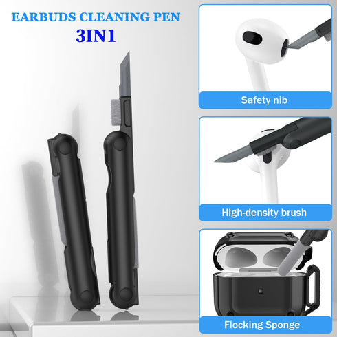 RFUNGUANGO AirPods 3rd Generation Case Cover with Cleaner Kit, Powerful Drop Protection, Magnetic Lid for AirPod Gen 3