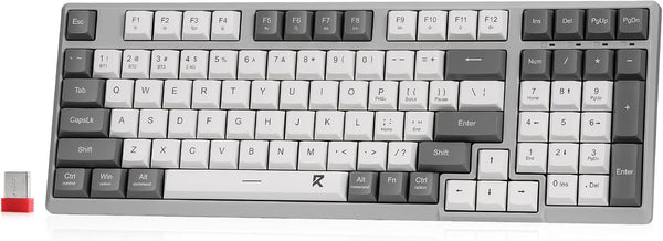 Redragon BK7114 Low-Profile Wireless Computer Keyboard, 98 Keys Slim Office Keyboard with 2.4G BT Wireless Connection