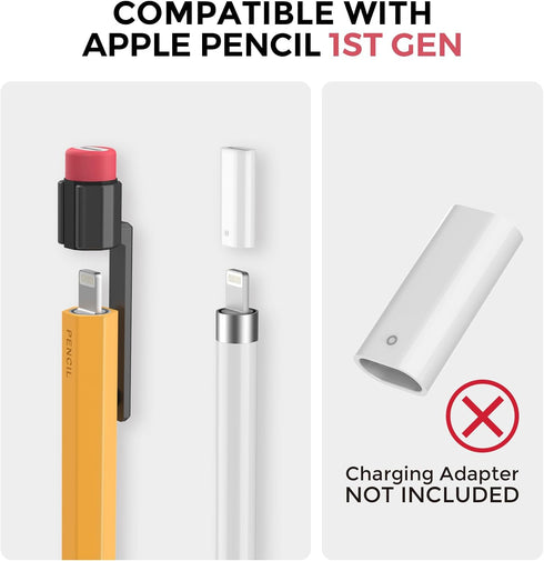 TRONWIN 1st 1st Pencil Case for Apple Pencil Generation Sleeve Silicone Protective Cover Skin with Sturdy Clip