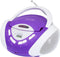HANNLOMAX HX-320CD CD/MP3 Boombox, AM/FM Radio, USB Port, Aux-in, AC/DC Dual Power Source, Purple/White