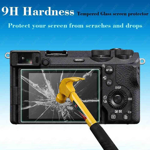 Screen Protector for Sony Alpha A7C II 7C II A7CII A7CR A6700 6700 A7C R Camera & Hot Shoe Cover, 0.3mm 9H Hardness
