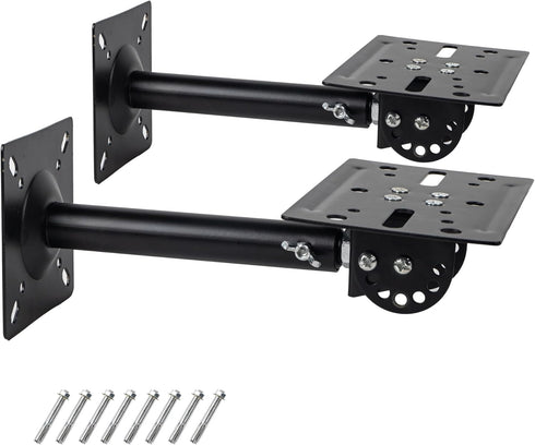 Heavy Duty Speaker Mounts Support up to 80lb, Adjustable Swivel & Tilt Wall, Ceiling, or Shelf Mount, 2 Packs Black