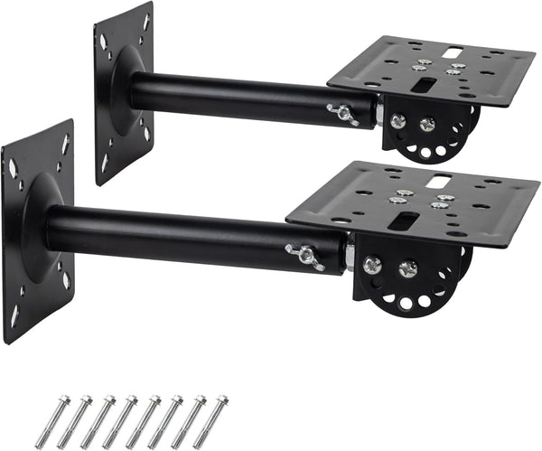 Heavy Duty Speaker Mounts Support up to 80lb, Adjustable Swivel & Tilt Wall, Ceiling, or Shelf Mount, 2 Packs Black