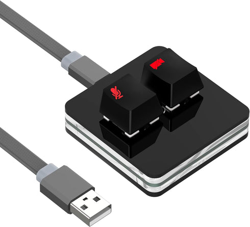 GEEKRIA RGB Meeting Mute Controller Compatible with Windows Zoom App, Mute/Unmute Microphone