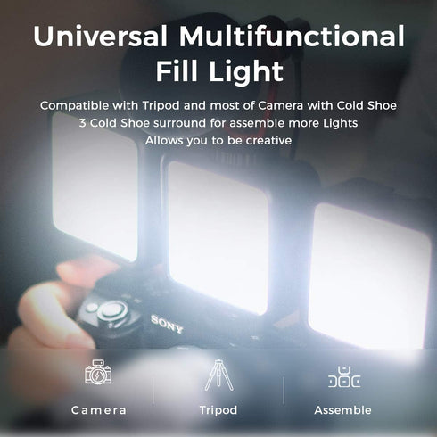 VL-81 LED Video Light with Softbox, Portable Photography Light, CRI95+ Bi-Color 3200K-5600K, Rechargeable Dimmable Vlog