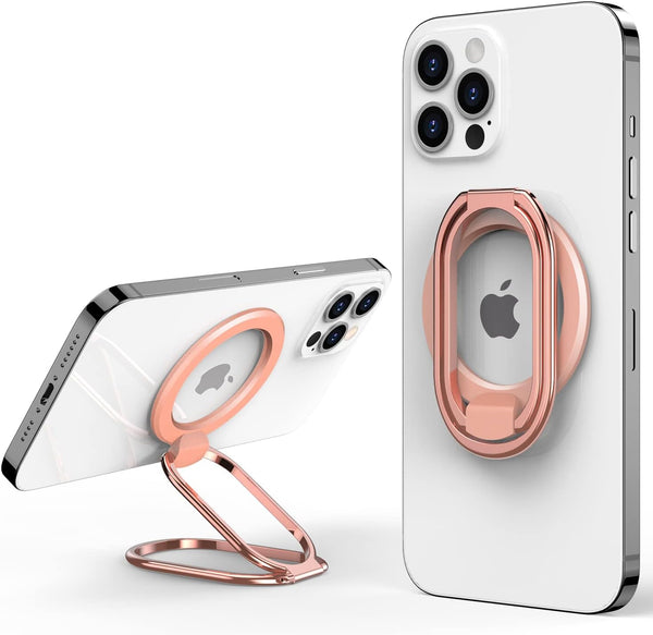 ?2024 Upgraded? SUPERONE Mag Safe Phone Ring Holder, Adjustable Magnetic Kickstand for iPhone 15/14/13/12 - Rose Gold