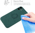 UEEBAI Slim Liquid Silicone Case for iPhone 11 (6.1 inch) - Dark Green with 360 Rotatable Ring Holder & Kickstand
