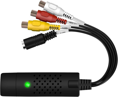 VIXLW Hi8 Video Capture Card, USB Video Capture Device,RCA to USB Audio Video Converter,VHS Mini DV VCR DVD to Digital