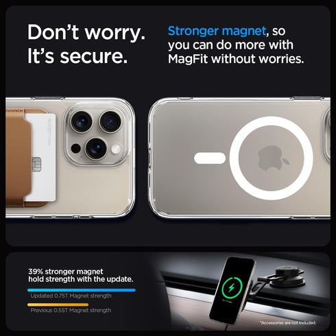 Spigen iPhone 15 Pro Case - Magnetic Ultra Hybrid MagFit, Military-Grade Protection, Anti-Yellowing, MagSafe Compatible
