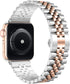 Wolait Compatible with Apple Watch Ultra 2 Band 49mm 46mm 45mm 44mm 42mm, Silver/Rose Gold Stainless Steel Heavy Band
