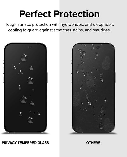 Ringke Privacy Glass for iPhone 15 Pro - Anti-spy Tempered Glass Screen Protector, Easy Install, Case Friendly,