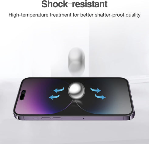 ProCase 2 Pack Privacy Screen Protector for iPhone 14 Pro Max 2022, 9H Anti Spy Dark Tempered Glass, Case Friendly,