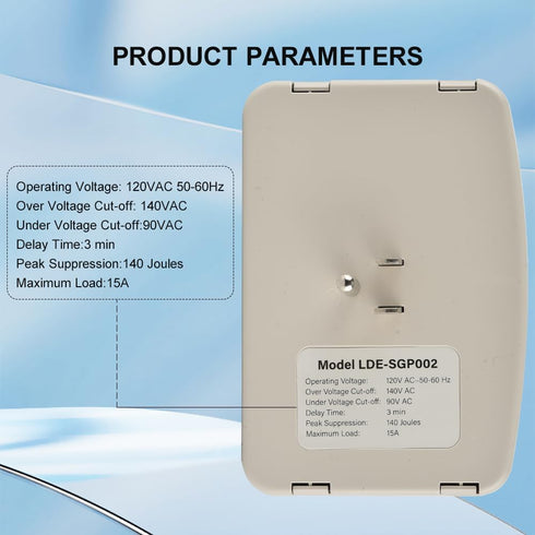 Refrigerator Surge Protector, CNAODUN Home Appliance 3 Outlet Power Surge Protector for PC/TV/Refrigerator