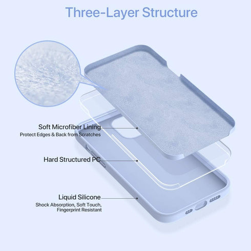 Miracase Liquid Silicone Gel Rubber Case for iPhone 12/12 Pro, Full Body Protection Shockproof Drop Protection, Clove