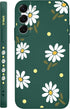 Samsung Galaxy S22 Plus Case, Fashionable Flowers Designs Soft Silicone Drop Protective Cover for Women (Daisy Green)