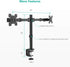 WALI Dual Monitor Desk Mount, Stand for 2 Monitors Up to 27 Inch, Max 22lbs, Black, Home, Office, School