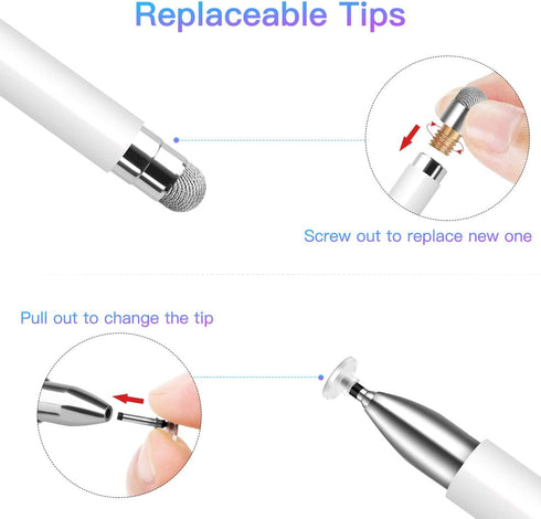 StylusHome Replacement Fiber Tips 8 Pcs for StylusHome Magnetic Disc Universal Stylus Pens Only