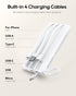 VRURC Portable Charger 10000mAh with Built-in Cables, LED Display Slim USB C Battery Pack for iPhone, Samsung, Android
