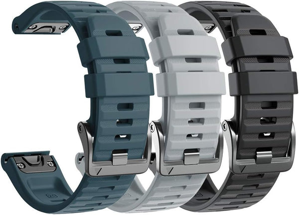 NotoCity Compatible with Fenix 6X Pro Band - 26mm Watch Bands for Fenix 6X/Fenix 7X/Fenix 5X (Black/Grey/Slate)