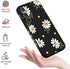 Galaxy S23 FE Case, Chrysanthemum Creative Side Print Design Soft Silicone Rugged Protective Bumper Case (Daisy Black)