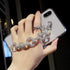 Compatible Samsung Galaxy S22 5G Case with Bling Glitter Bracelet Chain Hand Strap for Women, Clear TPU Cover