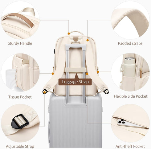 Backpack Men,15.6Inch Backpack pack MDODO Lunch for Women Insulated Lunch Box with USB Charging Port, Diaper Laptop