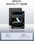 iPad Pro 11 inch 2024 M4 Case (Model: A2837/A3006) with Pencil Holder, Slim Trifold Stand, Smart Cover, Black