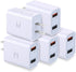 USB Wall Charger Block, Costyle 5 Pack 30W Dual Ports USB Quick Fast Charger 3.0 & 5V 2.4A for Samsung Galaxy, iPhone