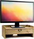 Excello Global Products Wooden Monitor Stand with Drawer for Desktop Organization of Notebooks, Pens, and Office