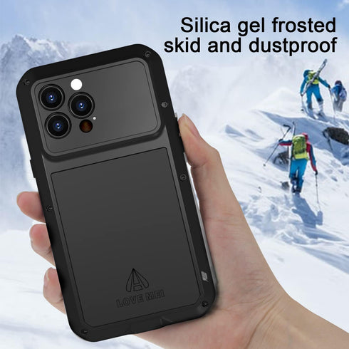 LOVE MEI Heavy Duty Case for iPhone 13 Pro Max, Outdoor Sports Waterproof, Shockproof, Dustproof with Tempered Glass