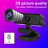 ASHATA 4K 2K 2560 1440 Webcam, Video, x Resolution, Built-in Microphone, Auto Focus, Plug and Play, Black