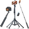 Fugetek 62" Professional Selfie Stick Tripod, Stable 4 Leg Design, Bluetooth Remote, Lightweight, Compatible with