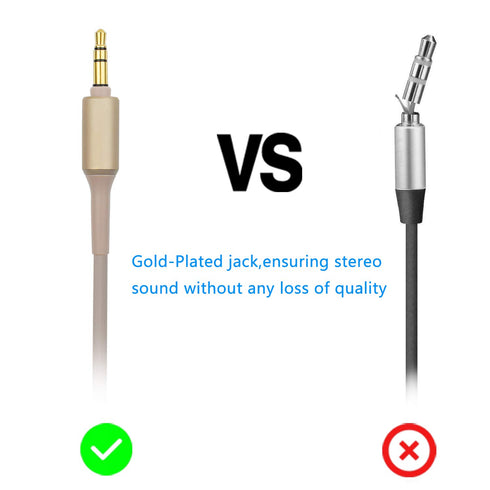 WH-1000XM3 Replacement Audio Cable Cord for Sony WH-1000XM4, MDR-1000X, MDR-XB950BT, MDR-10R, 3.5mm Jack (Gold)