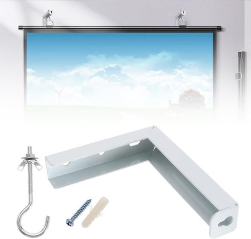 The Lord of the Tools Projector Screen L-Bracket Mounting Hanger Holder, Adjustable Extension with Hook for 20KG