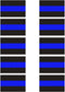 10 Pack Reflective License Plate Stickers (1.5" x 1") - Police Thin Blue Line Vinyl Decal Stickers Honoring Law