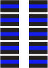 10 Pack Reflective License Plate Stickers (1.5" x 1") - Police Thin Blue Line Vinyl Decal Stickers Honoring Law