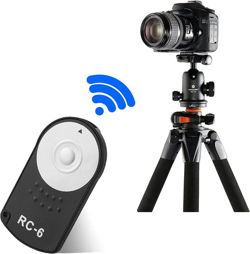 RC-6 Camera Remote Shutter Release for Canon ESO 77D 5DSR 760D 70D 80D 6D2 5D3 5D4 (1pc Black)