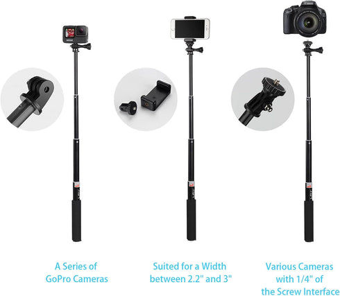 HSU 13/12/11/10/9/8/7/6/5/4, Insta360 X4 X3 Extendable Selfie Stick Waterproof Hand Grip for GoPro Hero Handheld