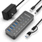 RSHTECH 7-Port Powered USB 3.2 Hub with 10Gbps USB-A 3.2, 2 USB-C 3.2, 4 USB 3.0 Ports, 3.3ft Cable