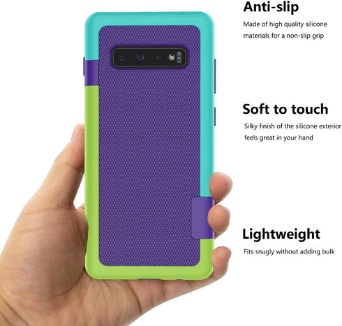 Jeylly for Galaxy S10 Plus Case - Cute Ultra Slim 3 Color Hybrid Impact Full-Body Rugged Cover for Samsung Galaxy